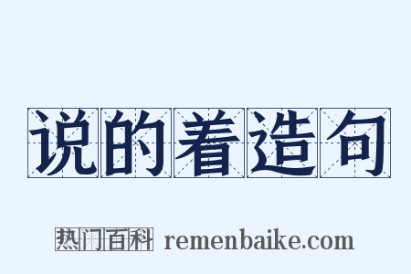 说的着造句是什么意思的图片